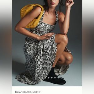 Anthropologie Blythe square neck tiered dress